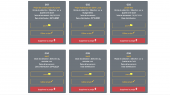 EVAL-MP : Liste des dossiers à evaluer pour une passation de marché public 